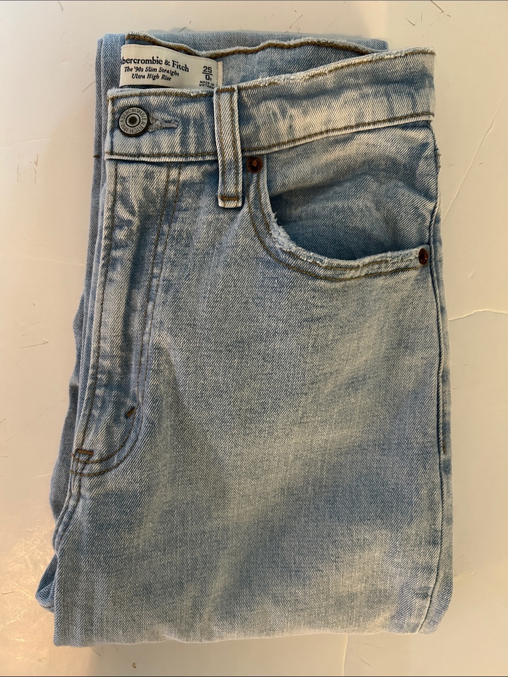 Abercrombie & Fitch Light Blue '90s Slim ultra high rise Jeans curve love 25 / 0